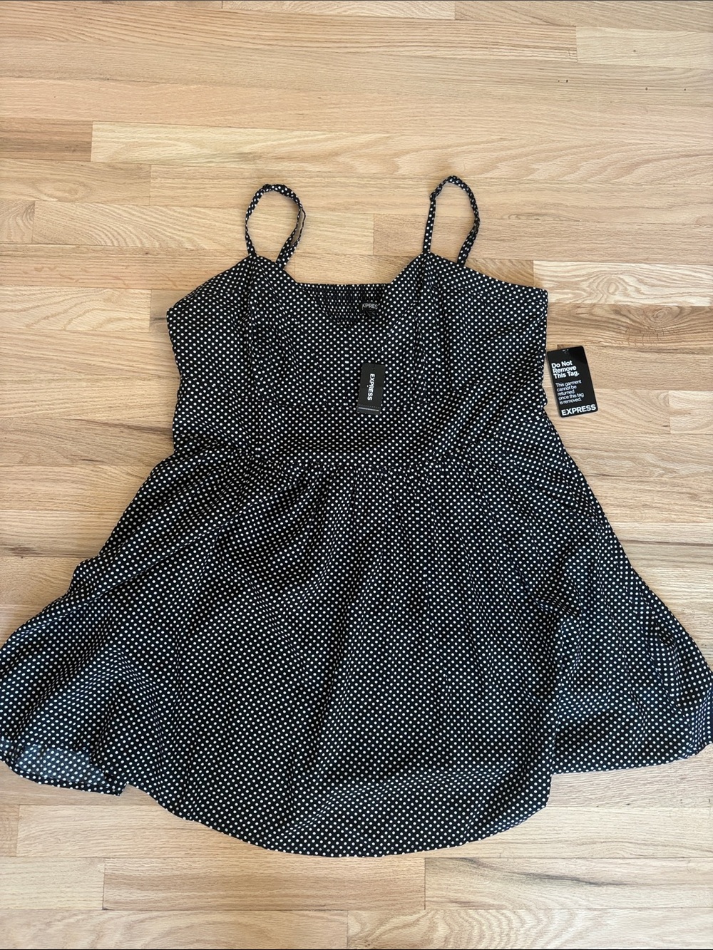NEW Express Black and White Polka Dot Mini Dress